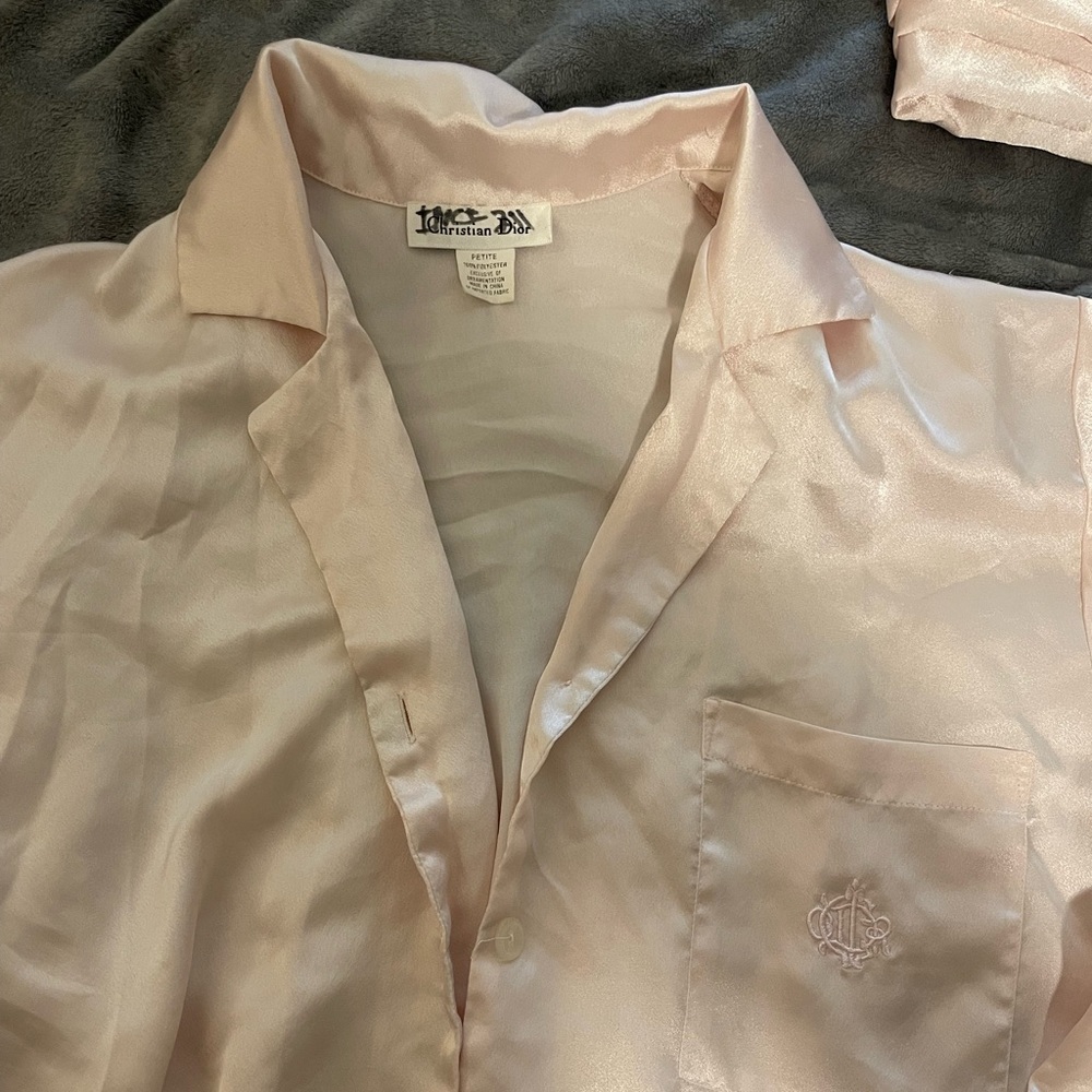 Baby pink Dior Satin Sleep set